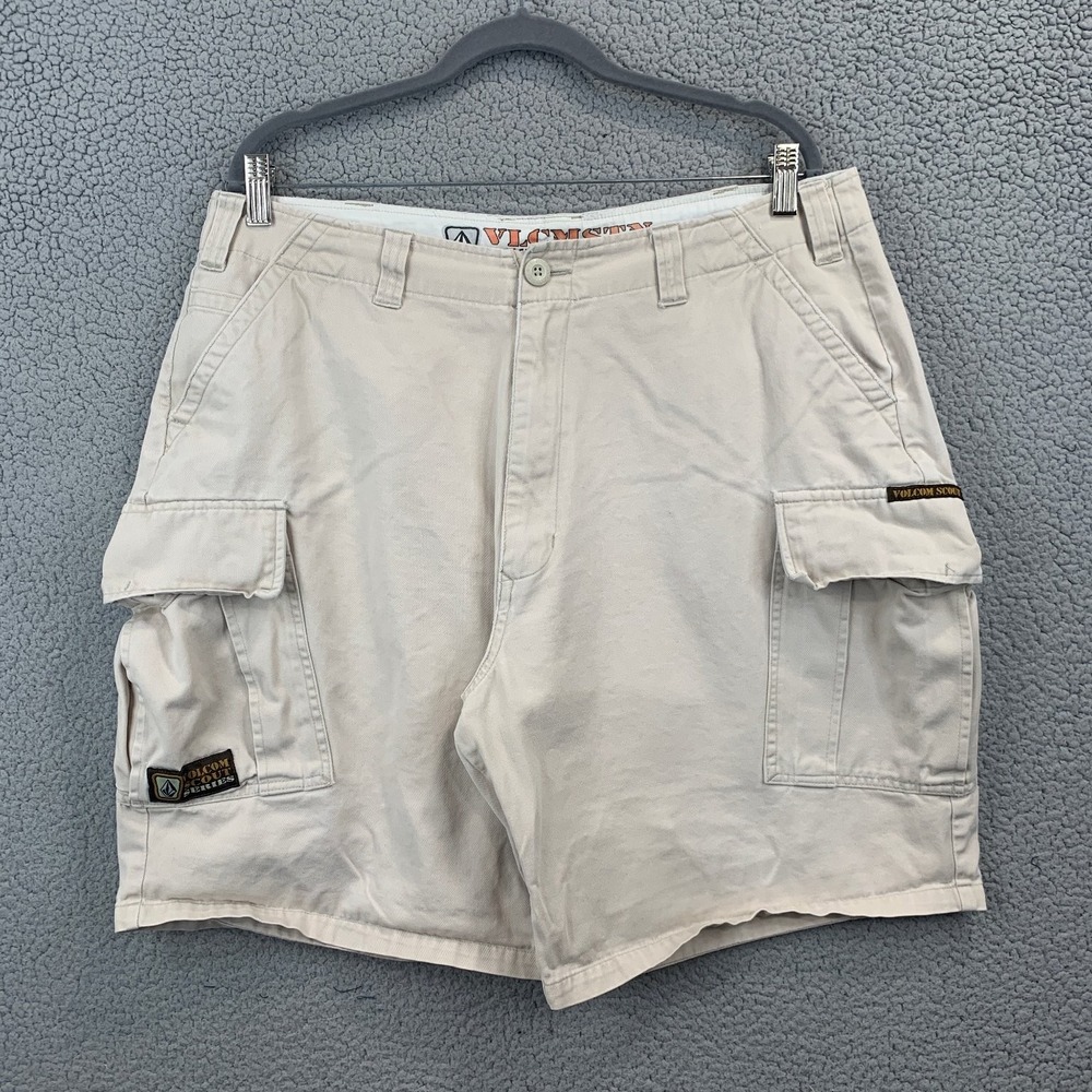 Vtg Volcom Scout Series Cargo Shorts Men's Size 36 Khaki Beige Outdoor Skate